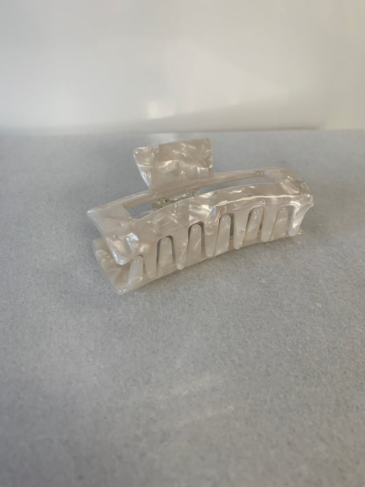Pearl White Claw Clip small