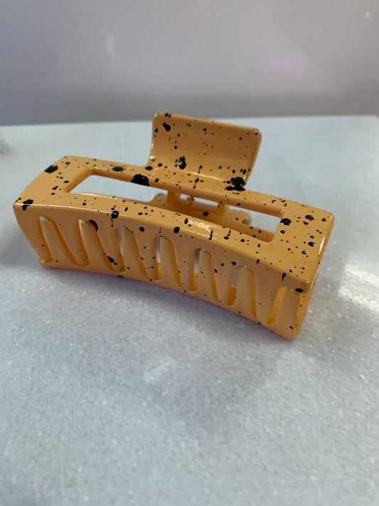 Splattered Mustard Claw Clip small