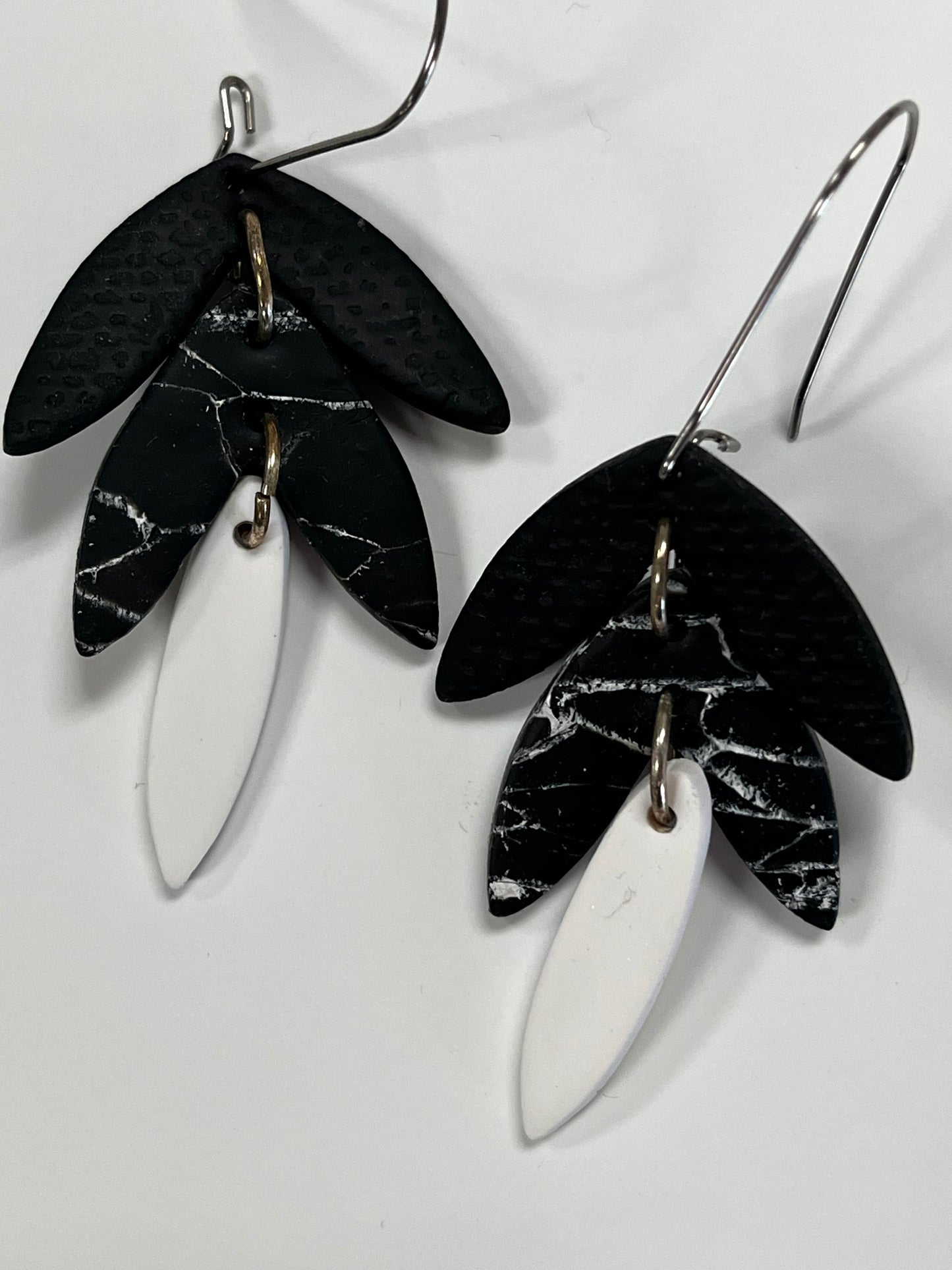 Black marble earrings