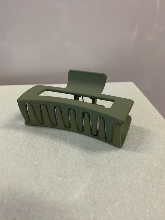 Matte Army Green Claw Clip large